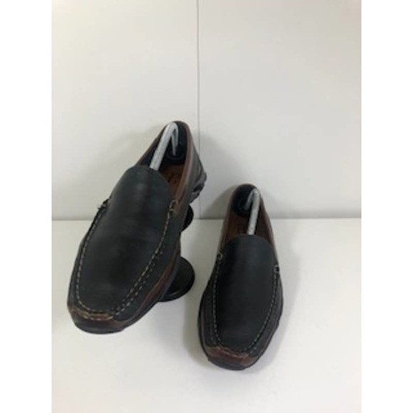 Allen Edmonds Boulder Two Tone Venetian Driving Moccasin Shoe Black Mens US 10 D main image 6